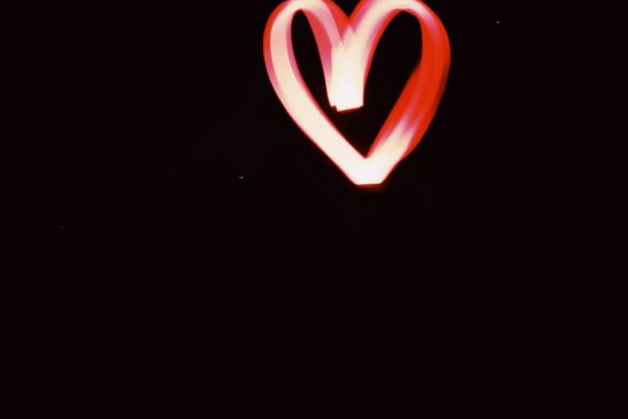 a blurry photo of a heart shaped object